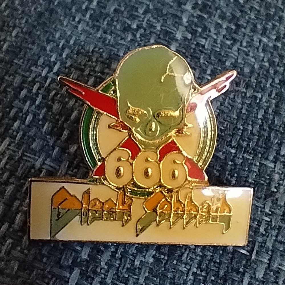 Vintage Black Sabbath 666 Skull & Cross 80's Rock Pin Metal Enamel AWESOME PIN!